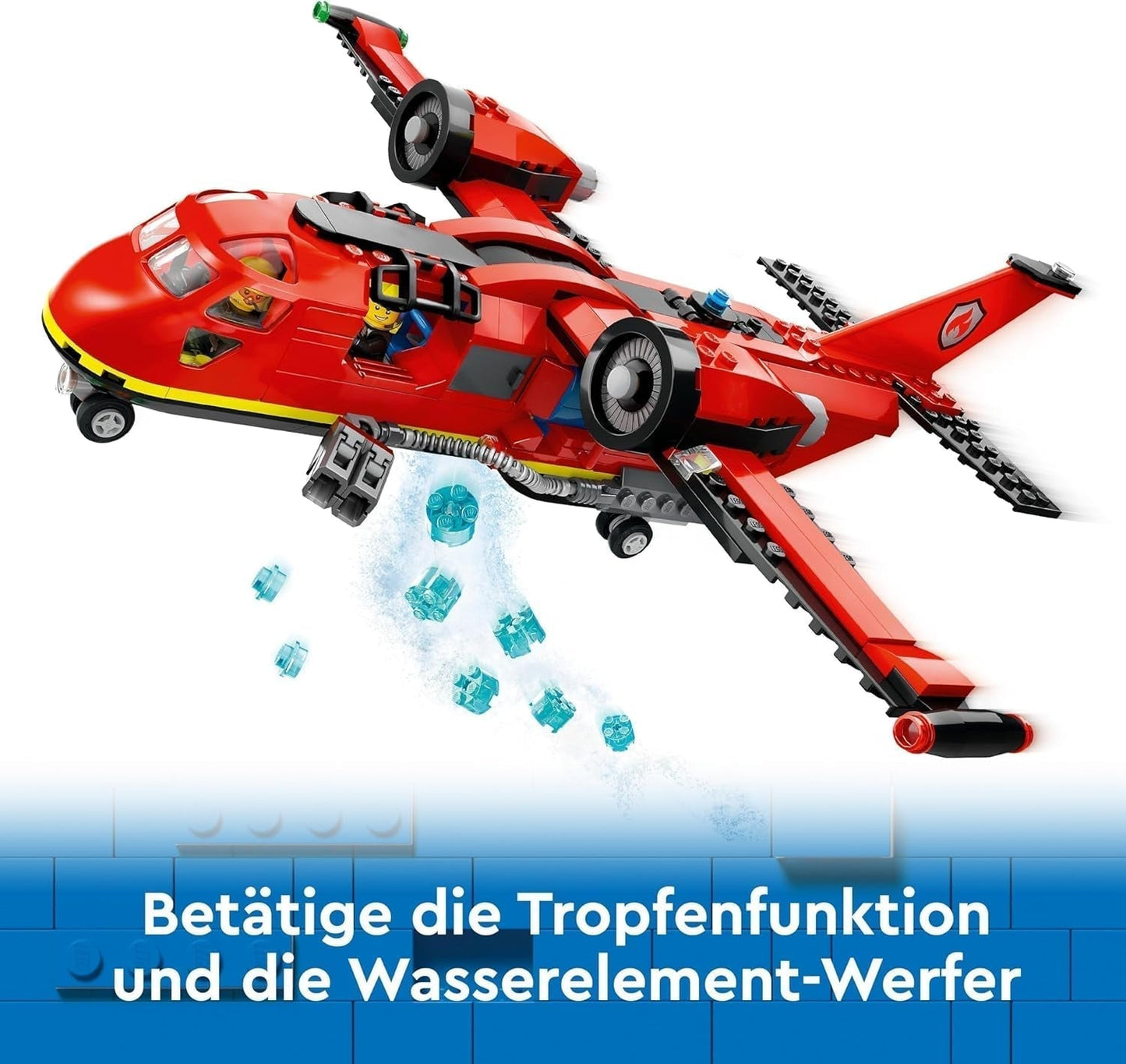 LEGO City Brandweervliegtuig, Kinderspeelgoedvliegtuig brandweerset, bouwset met 3 brandweerfiguren en vuurdecoratie, uitstekend cadeau-idee voor jongens en meisjes vanaf 6 jaar 60413 Bouwsets Besuche den LEGO-Store