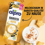 Alpro Barista Haferdrink – Zum Aufschäumen – Vegan en melkvrij – Van Natur aus lactosevrij – Rijk aan ballaststoffen, calcium en vitamines – 8 x 1 L – Haltbar
