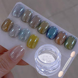 Wahrshei 6 Chrome Nail Powder, Chrome Pulver Nägel Mit Spiegeleffekt, Laser Chrome Puder, Pearl Effect Powder voor geglazuurde donutnagels
