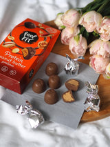 Feel FIT Proteïnepralines met pindakaas in melkchocolade van hoge kwaliteit, zonder toegevoegde suiker, 17% eiwit, glutenvrij 66 g (1 pak)