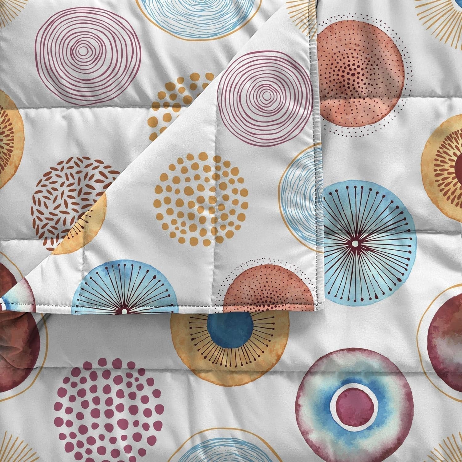 Italiaans beddengoed basic zomerdekbed, bedrukte microvezel, 250X240Cm, cirkel Quilts en quilts Naty Shop