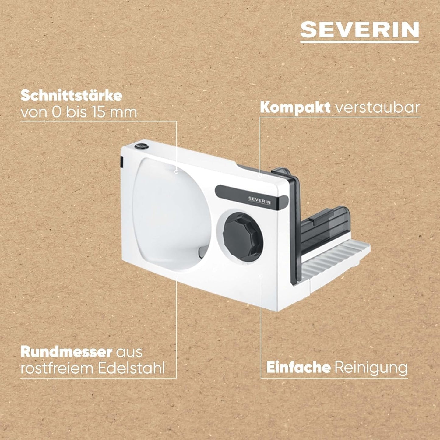 SEVERIN Multifunctionele snijmachine voor brood, worstjes of geraspte kaas en Naty Shop Snijmachines