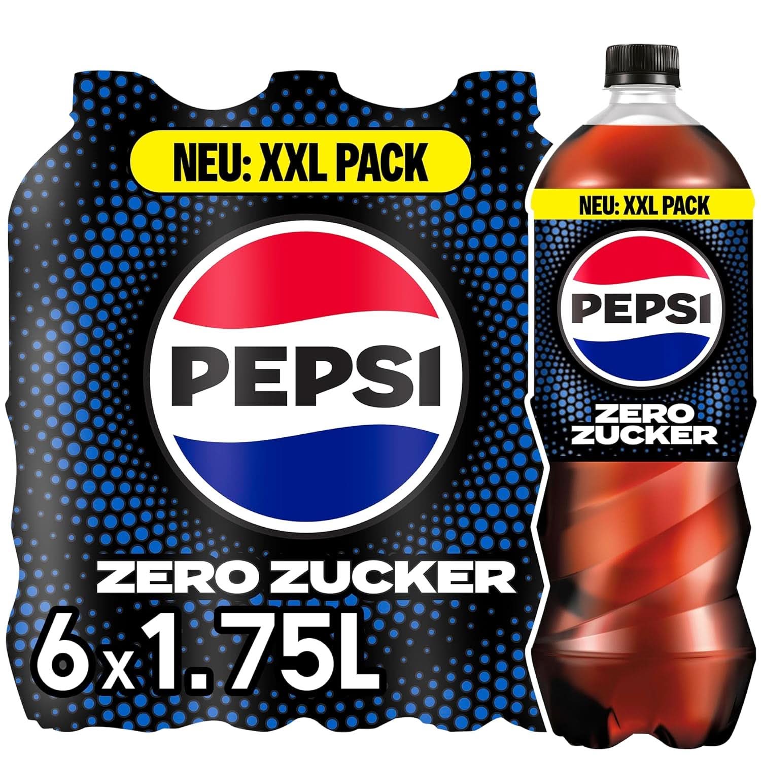Pepsi Zero Sugar, Frisdrank zonder suiker van Pepsi, zonder calorieën, set 6 x 1,75 liter Alcoholvrije dranken Naty Shop