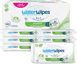 WaterWipes Sensitive+ Hydrating Boost Vochtige doekjes, Hydraterende doekjes, 360 stuks (6 stuks), 3 in 1 Schoon, Verzorgend, Hydrateren, 99% Aloë Vera Water, Ongeparfumeerde babydoekjes