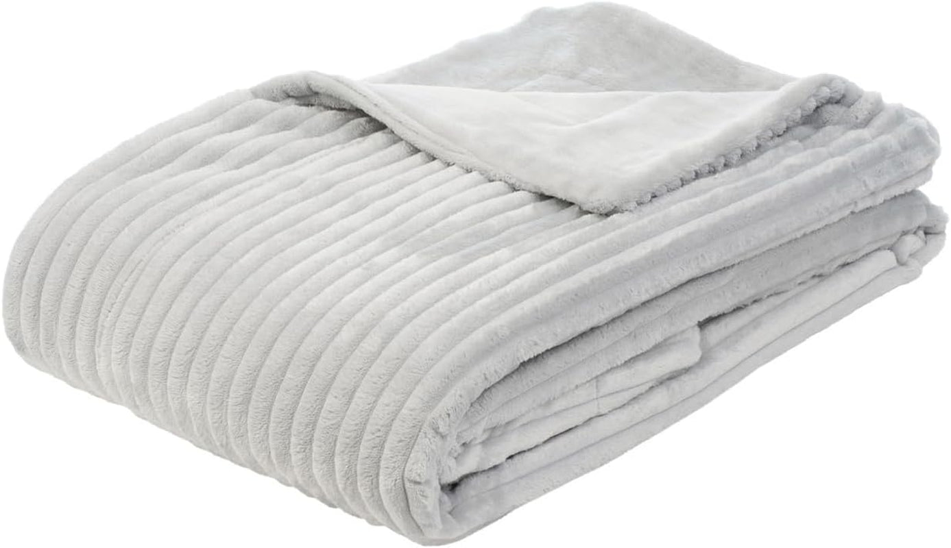 Gözze - Comfortabele en zachte deken in corduroy-look, 1620G/stuk, 150 X 200 Cm - kaneel Bedden en dekens Besuche den Gözze-Store zilver