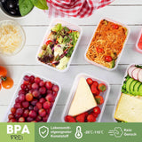 YASHE Voedselopslagpot met deksel, 12-delige plastic voorraadpottenset, BPA-vrij, 100% lekvrij, stapelbaar, doorzichtige voedselopslagdozen Naty Shop