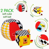 magdum 2 set baby kubusspel + stoffen bal - motoriek speelgoed vanaf 1 jaar - speelgoed voor kinderen 6 maanden - Montessori speelgoed - educatief speelgoed 1 jaar - cadeau voor kinderen - bal voor kinderen - kubus voor kinderen - cadeaus voor kinderen Speelgoed Bebe Naty Shop