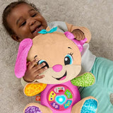 Fisher-Price Laugh & Learn JFD35 knuffel met slimme fasen Muzikaal leerspeelgoed voor baby's vanaf 6 maanden, meertalige versie: Italiaans, Spaans, Portugees, Engels, JFD35 Babyspeelgoed Naty Shop