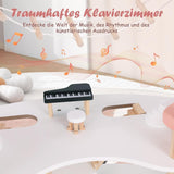 FANTASK houten poppenhuis, 85 cm hoog poppenhuis met 7 kamers en 32 meubels en accessoires, poppenhuis met touwladder, poppenhuiscadeau voor meisjes van 3 jaar oud (model 3) Naty Shop Dollhouses