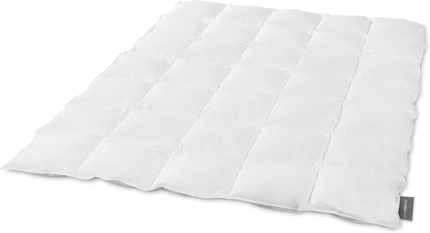 Traumnacht Basic Licht donzen dekbed met nieuw wit dons (60%) en veren (40%), DIN EN 12934, 135 X 200 Cm, Down Pass en Oeko-Tex gecertificeerd, geproduceerd volgens de Duitse kwaliteitsnorm Dekbedden en dekbedden Naty Shop 60 procent dons / 40 procent veren Medium dekbed voor alle seizoenen 155 X 220