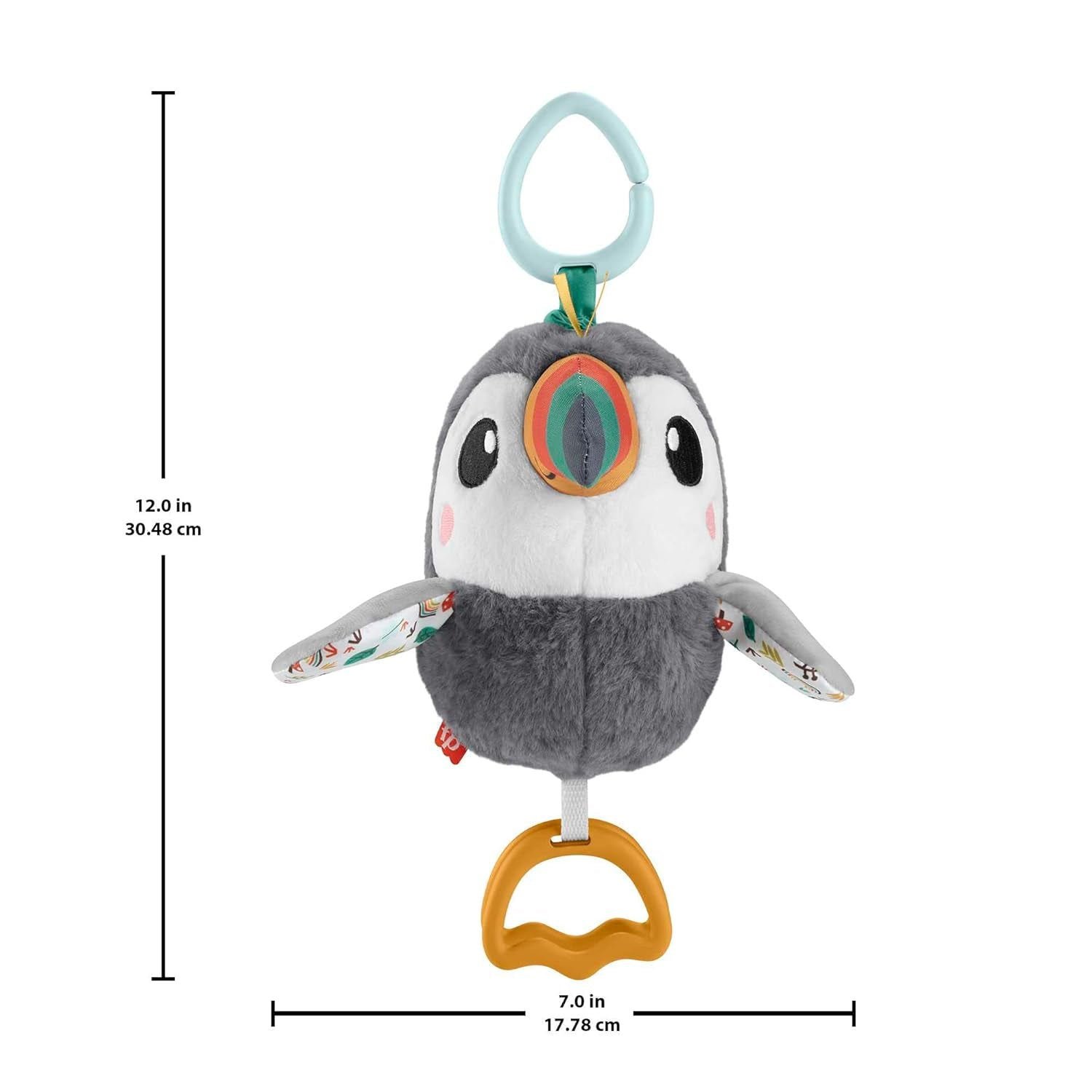 FISHER-PRICE Flap & Go Toekan - Wandelwagenknuffel Bevordert de fijne motoriek en zintuiglijke vaardigheden bij pasgeborenen vanaf de geboorte HNX66 Babyspeelgoed Naty Shop