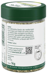 Fuchs, Salie, Zure noot, delicaat bitter voor Ravioli of Gnocchi, 14 gram Specerijen Naty Shop