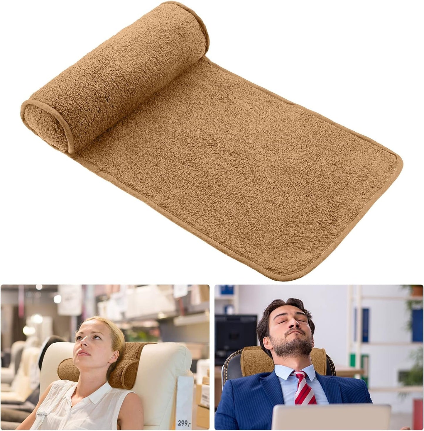 Chaise Lounge Nekkussen Hoofdkussen Pluche Verstelbaar Kussen Nekrol Antislip Fleece Sofa Nek Hoofdsteun Kussen voor Reizen Thuis Chaise Lounge Sofa Fauteuil (Zwart)