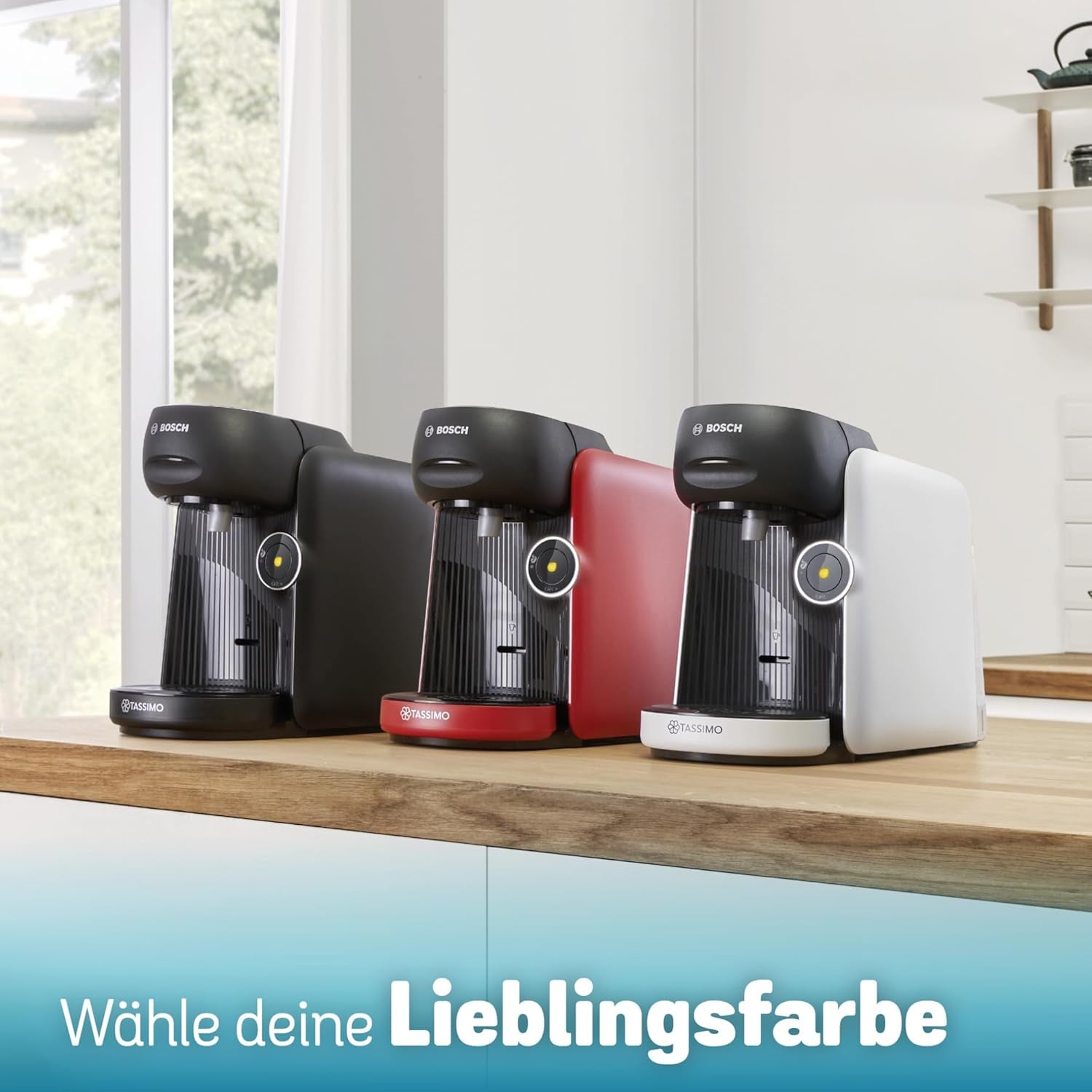 Bosch Tassimo finesse TAS162E capsule-espressomachine, 70 dranken, intensere koffie met één druk op de knop, automatische uitschakeling, duurzaam, perfecte dosering, 1400 W, zwart/zwart