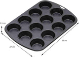 Originele Kaiser Inspiration Muffinform-Set 2-Teilig, Muffinblech Mit Xmas Papierbackförmchen Für 12 Muffins, 38 X 27 Cm, Cupcake Vorm Antihaftbeschichte, Schwarz Vormen en bakplaten Naty Shop