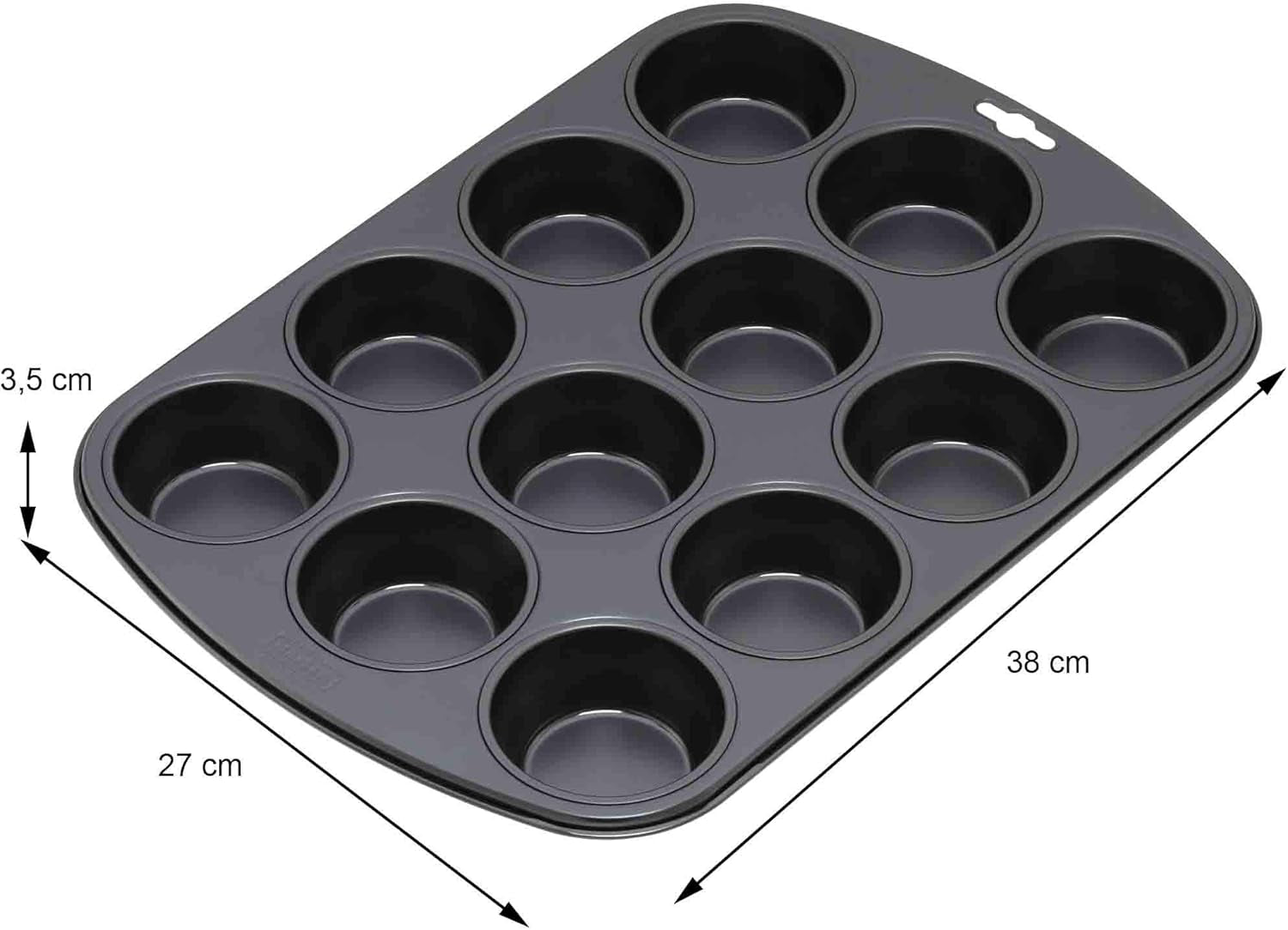 Originele Kaiser Inspiration Muffinform-Set 2-Teilig, Muffinblech Mit Xmas Papierbackförmchen Für 12 Muffins, 38 X 27 Cm, Cupcake Vorm Antihaftbeschichte, Schwarz Vormen en bakplaten Naty Shop