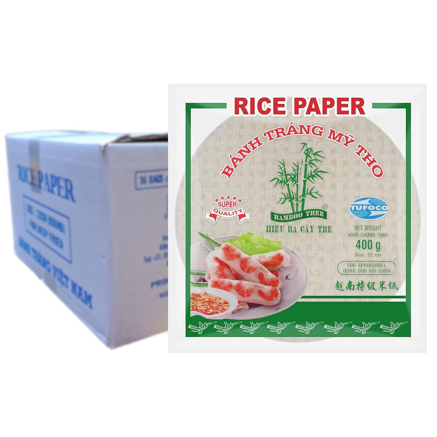 BAMBOE BOOM - Rijstpapier 22 cm. (Zomerbroodjes) - 1 x 400 g