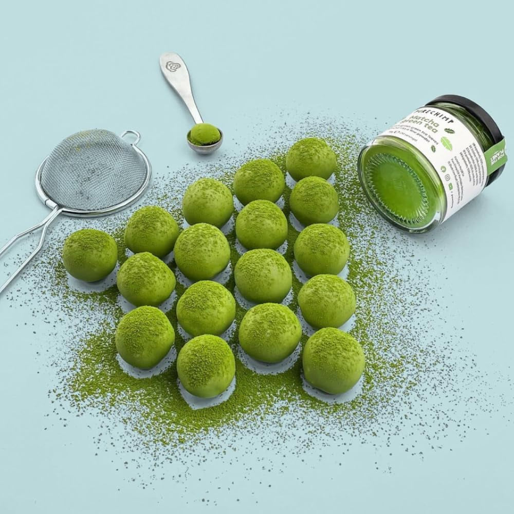 Purechimp Ceremoniële Matcha Poeder 50g. 100% puur schaduwtheepoeder voor lattes, infusies en recepten. Recyclebare pot. Rijk aan antioxidanten.