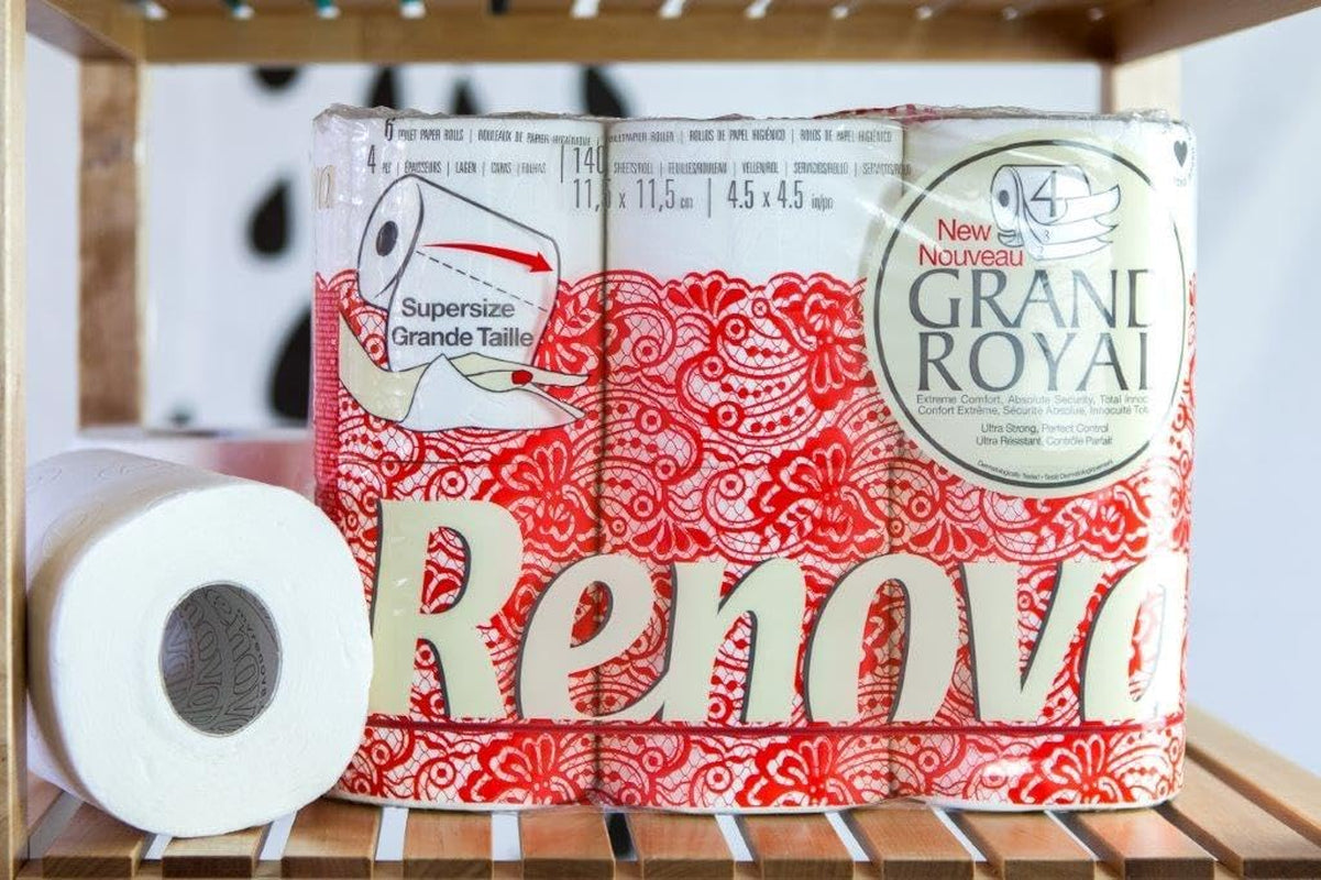 Renova Grand Royal toiletpapier, 18 Premium XXL rollen, 4 lagen, zacht en duurzaam