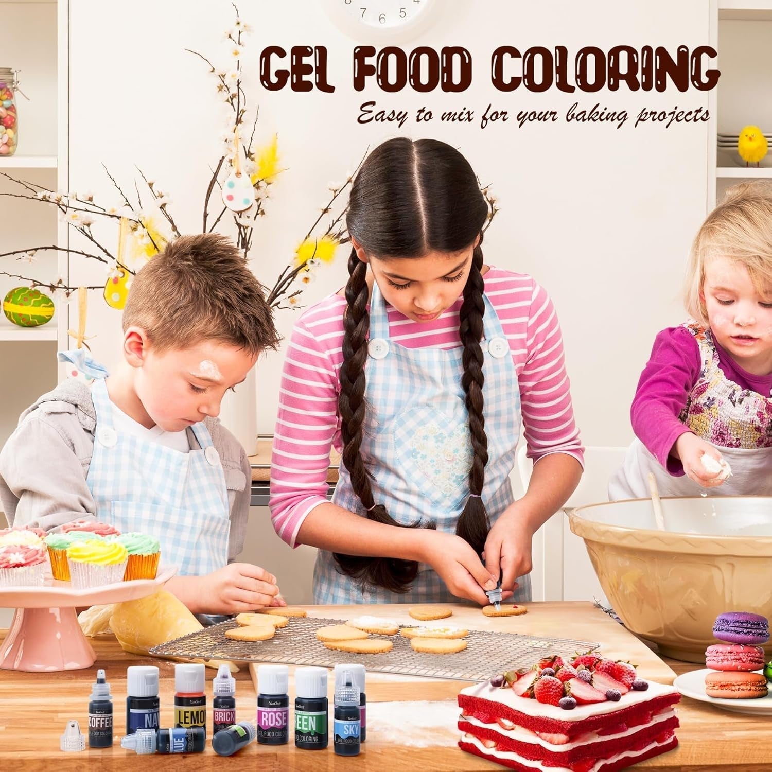 Gelvoedselkleur - Hooggeconcentreerde gelvoedselkleur voor taarten, bakken, paaseieren, drankjes - Suikervrije voedselkleur voor fondant, glazuur, slijm, taartdecoratie (rood fluweel, 150 g)