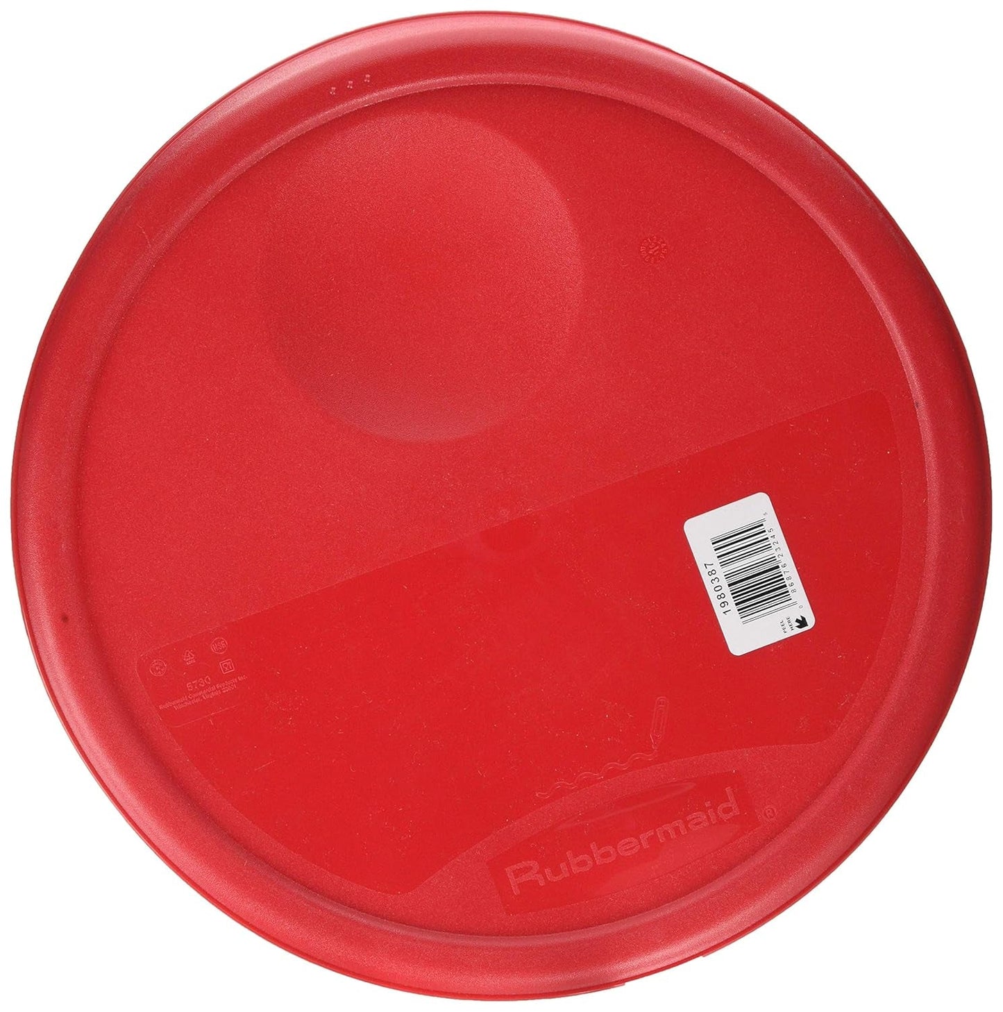 Deksel voor voedselbewaarbakken, rond, rood, 11,4 L Naty Shop voedselbewaardozen