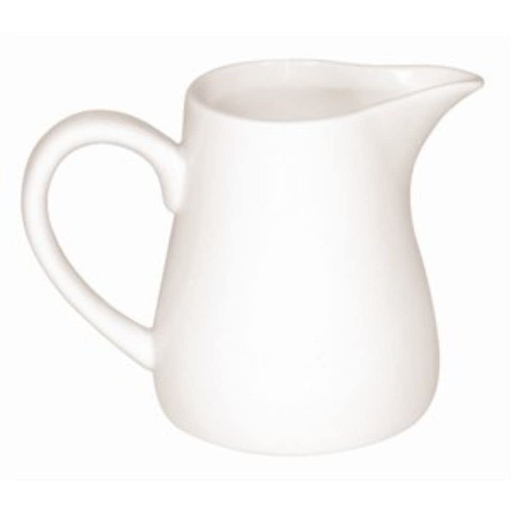 Olympia Whiteware Servierkannen 170 ml/6 oz (6er-Pack), weisses Porzellan - Kanne mit Henkel, ideaal voor Milch, Sahne, Vanillepudding, Soßen, Bratensoße - spülmaschinen- en microwellengeeignet, Café-Restaurant-Hausgebrauch, U819