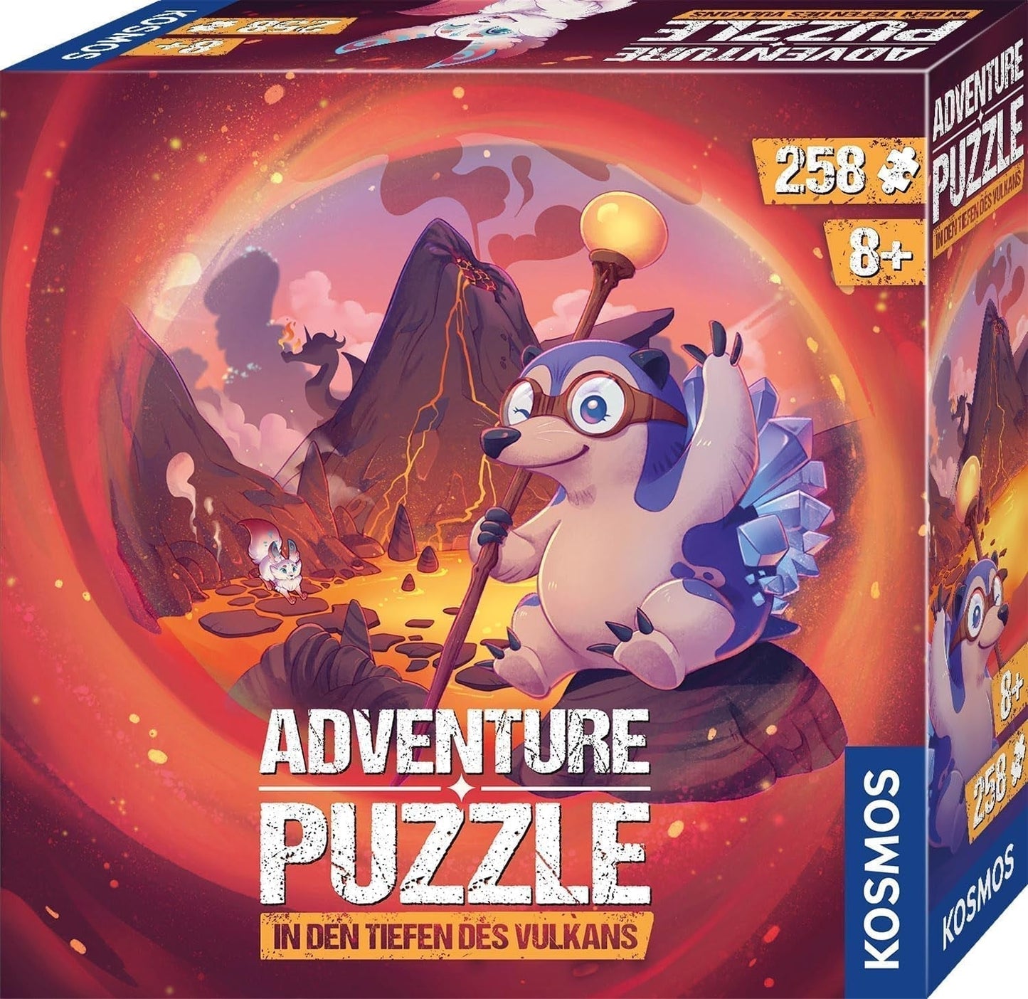KOSMOS 684853 Den Tiefen Des Vulkans avonturenpuzzel, 258 stukjes, interactieve avonturenpuzzel voor kinderen vanaf 8 jaar, ontdek een avonturenverhaal met elk puzzelstukje Naty Shop Standaardtitel