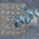Glitter nagelstickers Zomerwatergolven Sterrennagelkunst Fantasie Zeewatergolven Nagelontwerpen Nagelstickers Zeewatergolven Nagelaccessoires Nagelkunst