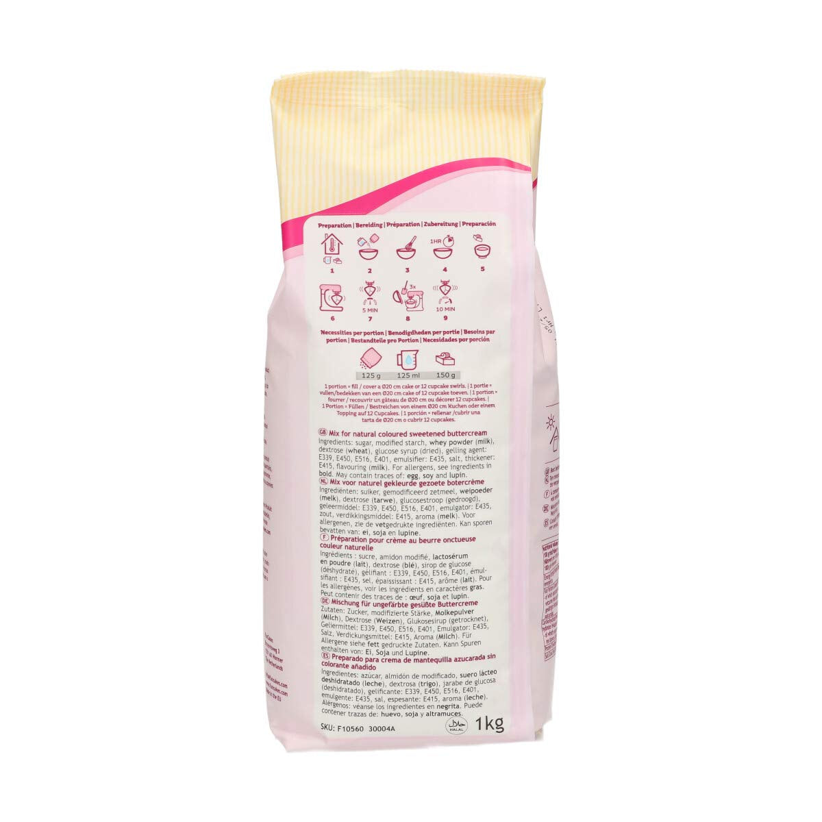 Funcakes Mix Für Buttercreme: Einfach Zu Berübenen, Cremig, Perfekt Zum Dekorieren, Abdecken Und Füllen Von Kuchen, Belag Auf Cupcakes, Halal., 1 Kg Mix voor bakken en koken Naty Shop