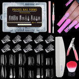 288 dubbele nagelformulierenset, dubbele vorm nagelkunstset, 12 nagelverlengingsformulieren, gelnagelformulieren, geschikt voor beginners en manicures