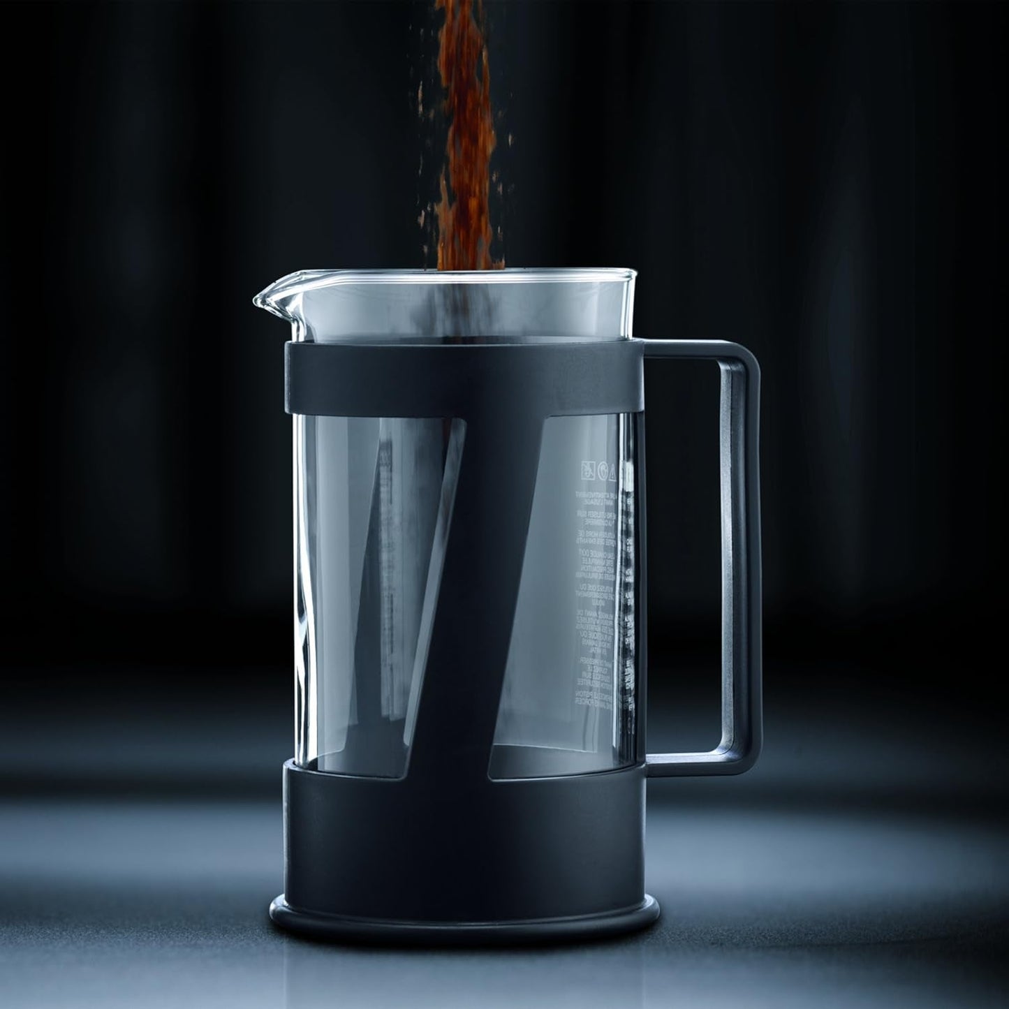 Bodum CREMA koffiezetapparaat (French Press-systeem, permanent roestvrijstalen filter, veiligheidsdop, 0,5 liter) zwart