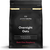 Overnight-havermout met proteïne | Pure chocolade en framboos | Eiwitrijk ontbijt | Suikerarme Snack | Havermout met lage GI | 500g