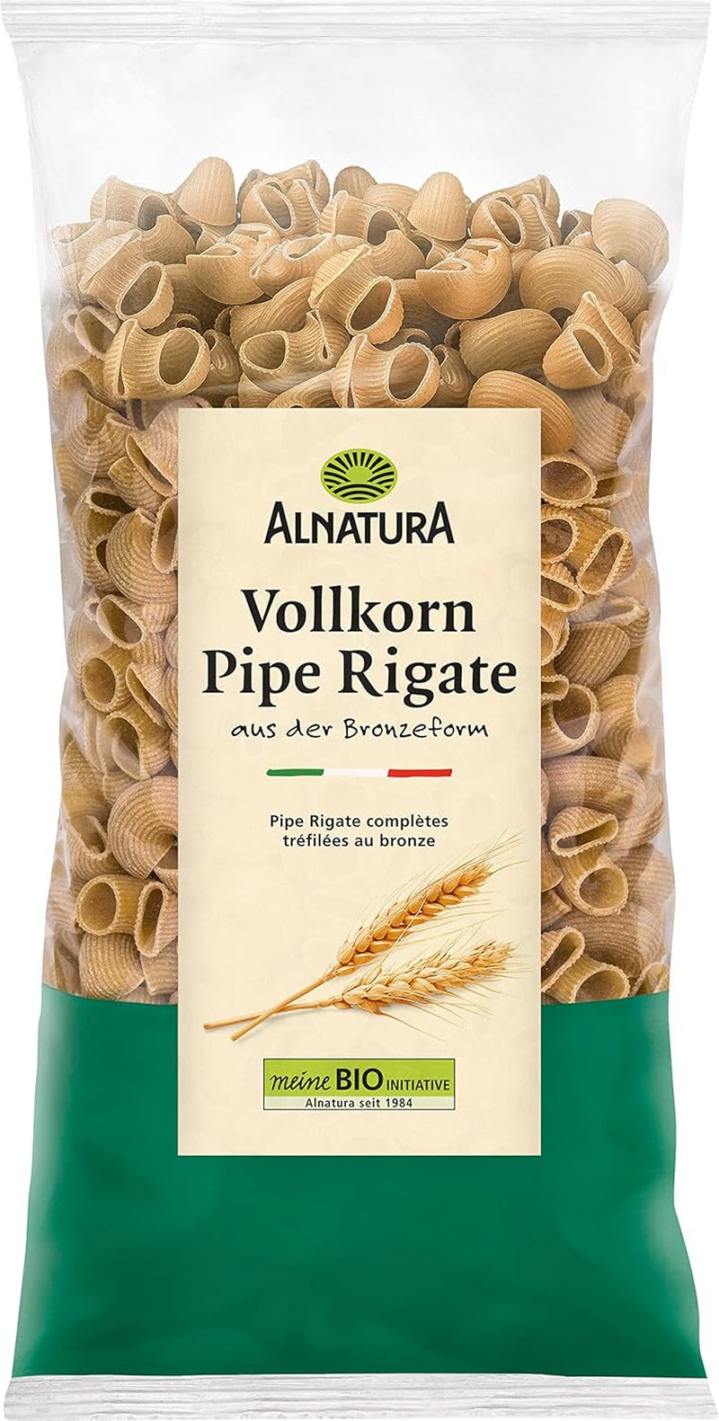 Pipe Rigate biologische volkorenpasta, vegan, 500 g