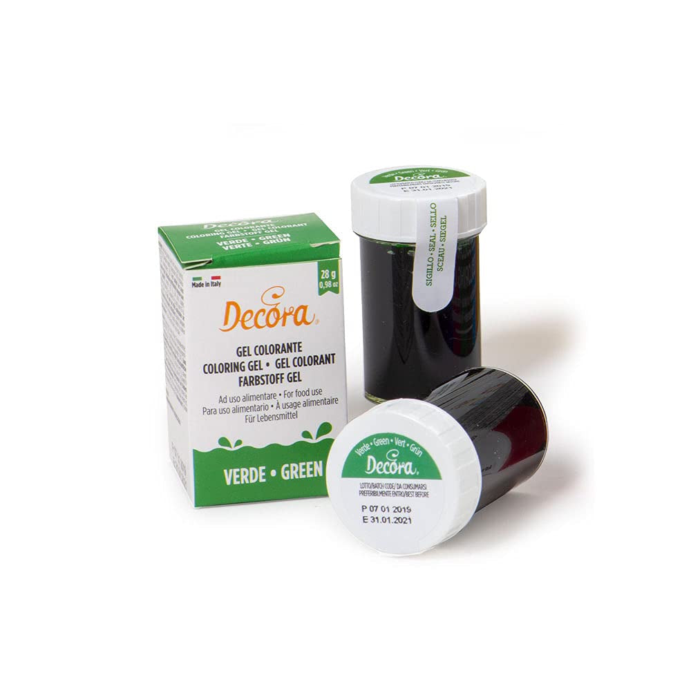 , 9600819 Gelvoedselkleuring, gelvoedselkleuring ideaal voor coatings en decoraties, zorgt voor intense en heldere kleuren, gemaakt in Italië, 28 gram, bladgroene kleur.