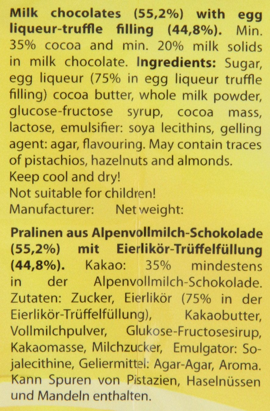 RCP Verpoorten Minis, Advocaattruffels, Alpenmelkchocolade, Vloeibare vulling, Bevat alcohol, Geweldig cadeau, 110 g (Pak van 2)