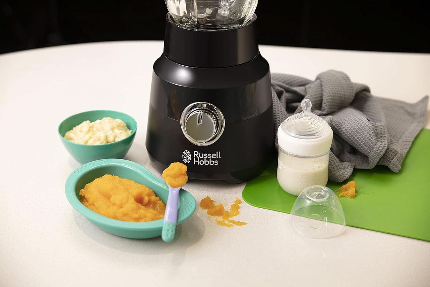 Russell Hobbs Standmixer [1.5L Glasbehälter] Matt Schwarz (Starker 0.9PS Motor, Impuls-/Ice-Crush-Funktion, Edelstahlmesser, Bpa-Frei Mixer, Elektrischer Zerkleinerer, Smoothie-Maker) 24722-56 Keuken Naty Shop