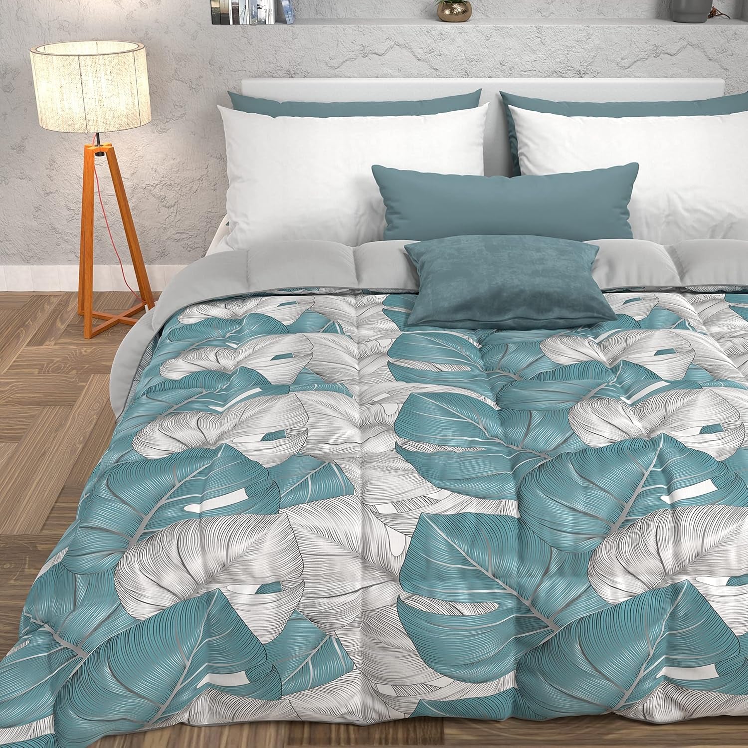 PETTI Artigiani Italiani - Winterquilt, Winterquilt, Eenvoudige quilt, Dubbelzijdig, Monocolor en digitaal printen, 100% hypoallergene microvezel, Made in Italy