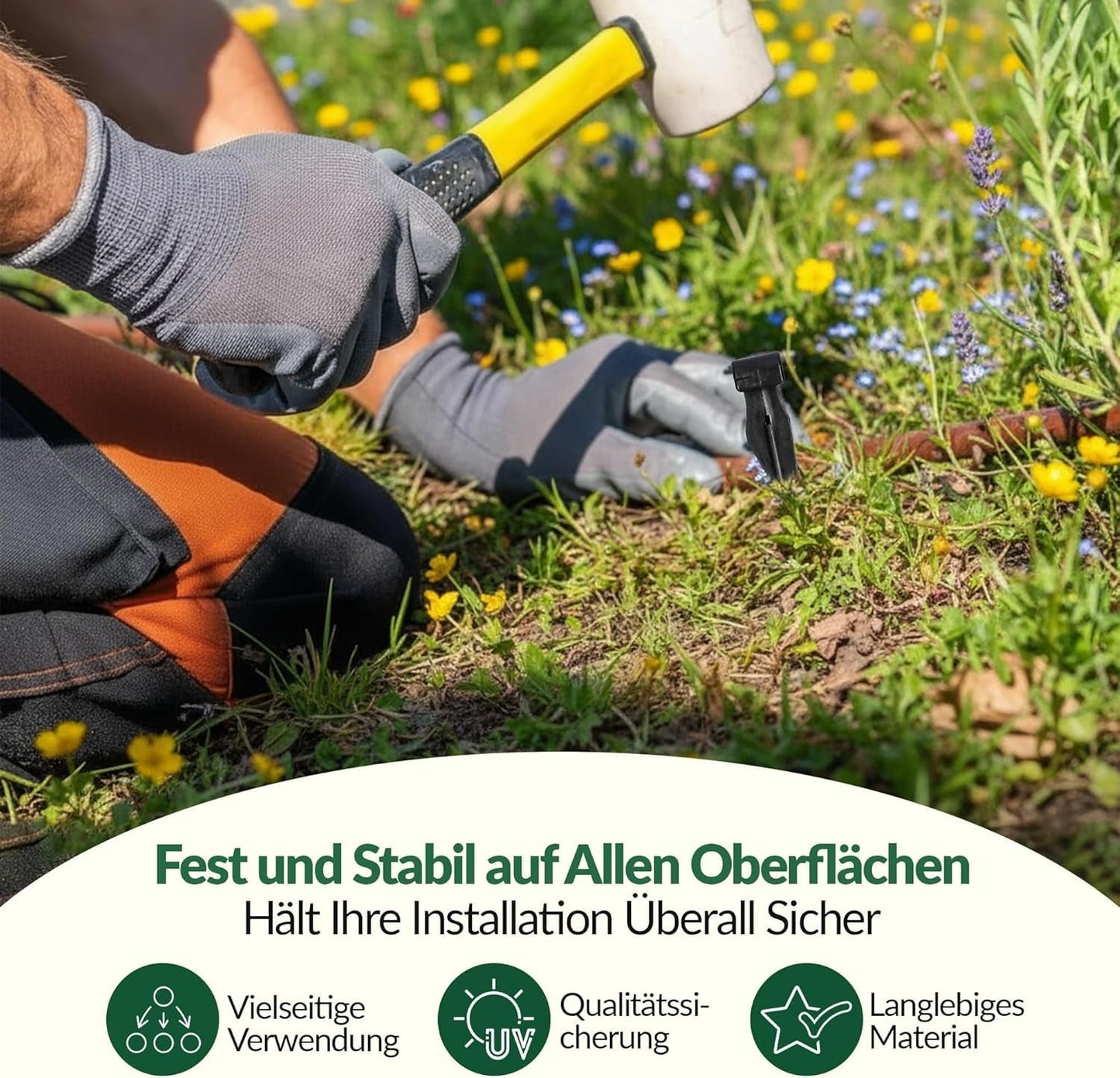 GARDENIX AquaPIN tuinslanganker, 50 stuks, grondpen, bevestigingsanker voor druppelslang, irrigatieslang, verbindingsvork