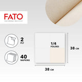 Fato - Natuurlijke 4-voudige wegwerp papieren servetten, milieuvriendelijk, 40 stuks, maat 38X38, 2-laags, 100% gerecycled papier