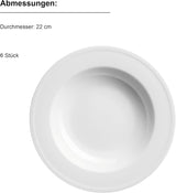 MÄSER Arlona 18-delig porseleinen servies voor 6 personen, tijdloos en elegant, wit