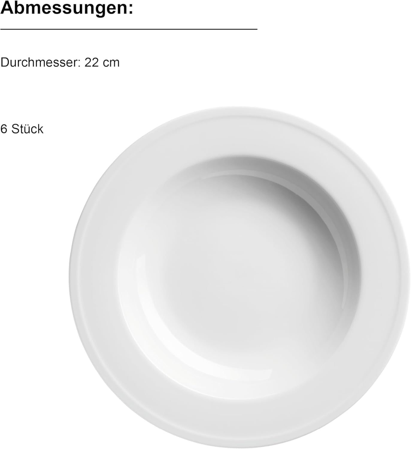 MÄSER Arlona 18-delig porseleinen servies voor 6 personen, tijdloos en elegant, wit