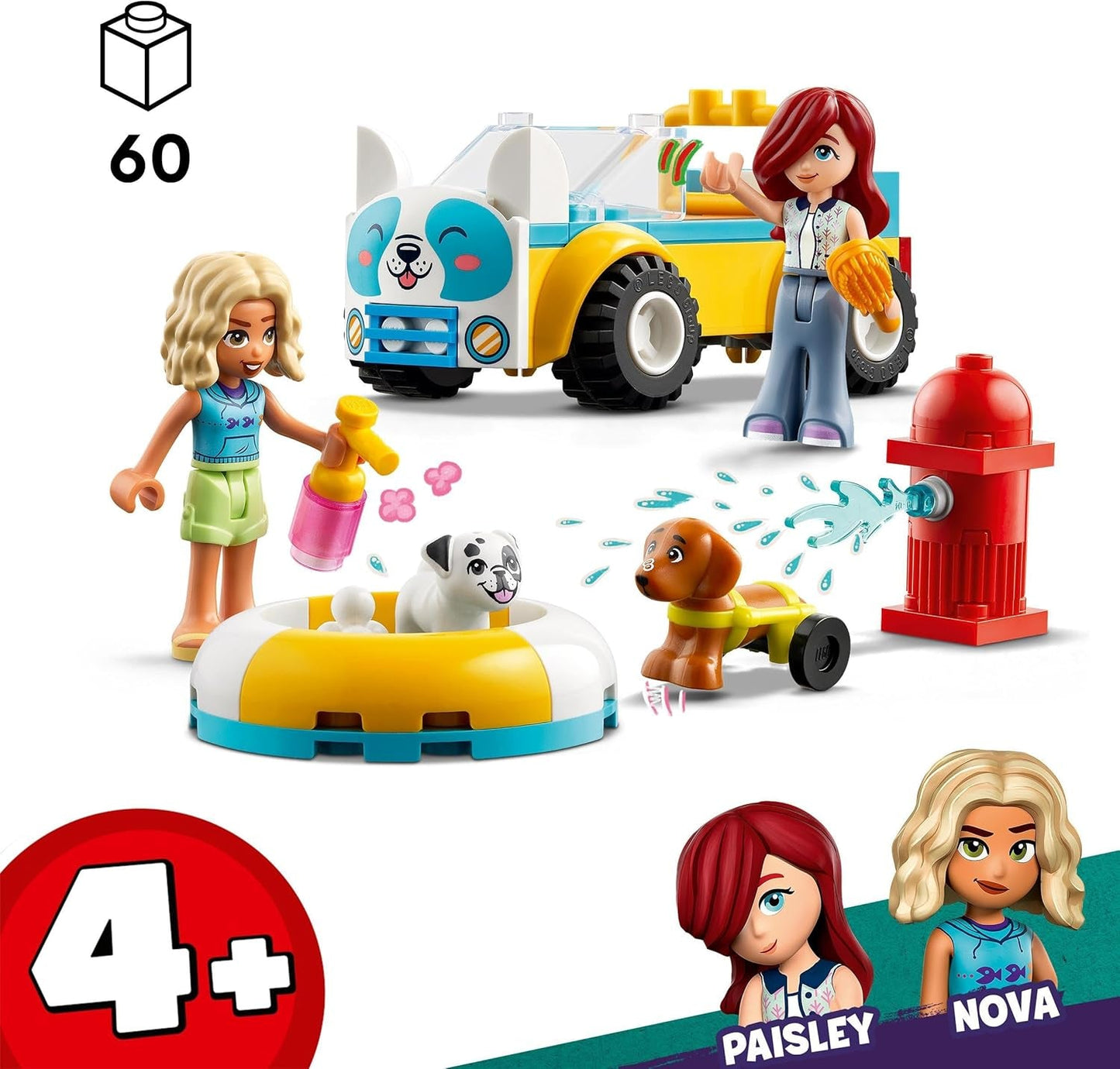 LEGO Friends Mobiele hondentrimsalon, fantasiespel dierenvoertuigspeelset, kinderspeelgoed met 2 figuren en 2 honden voor meisjes en jongens vanaf 4 jaar, hondentrimset 42635 Bouwsets Beuche in LEGO-Store