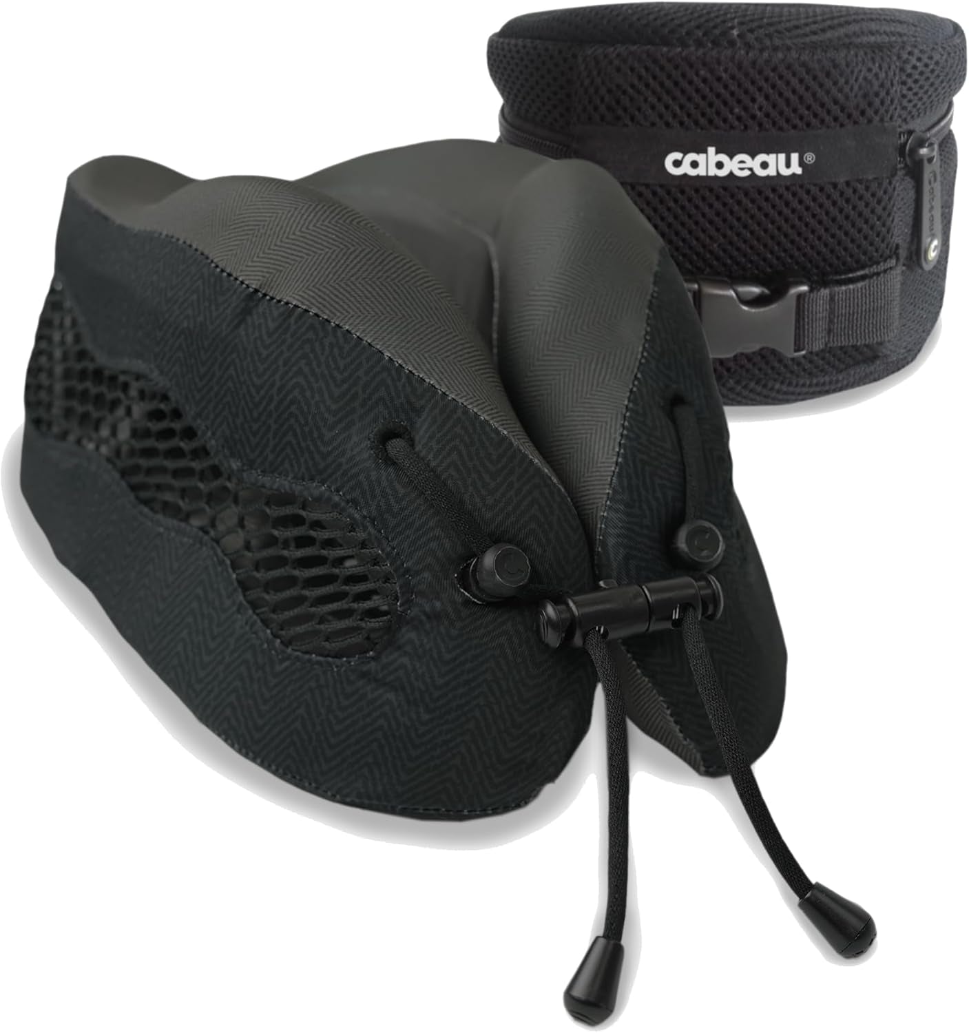 Cabeau Cool reiskussen voor lange afstanden – Evolution Cool – traagschuim met ventilatieopeningen – compact met draagtas (rood)
