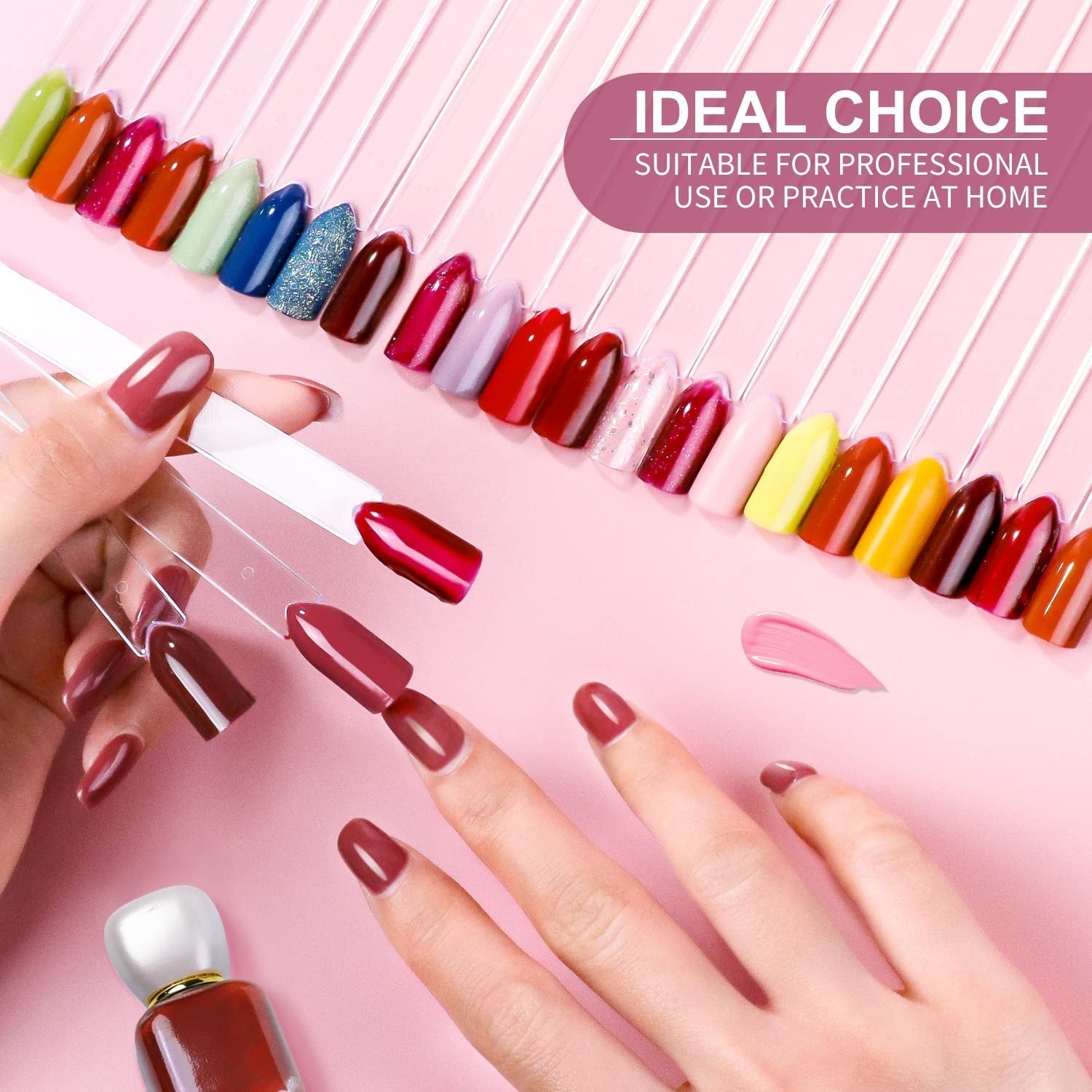 100 stuks Nail Art Tips Ring Stick, Nagelspitzen Nagel Display Transparante Nägel Kunstspitzen Sticks, Nagelkunst Praxis Für Nagelstudio en Anfänger Display DIY Nail Art Tips