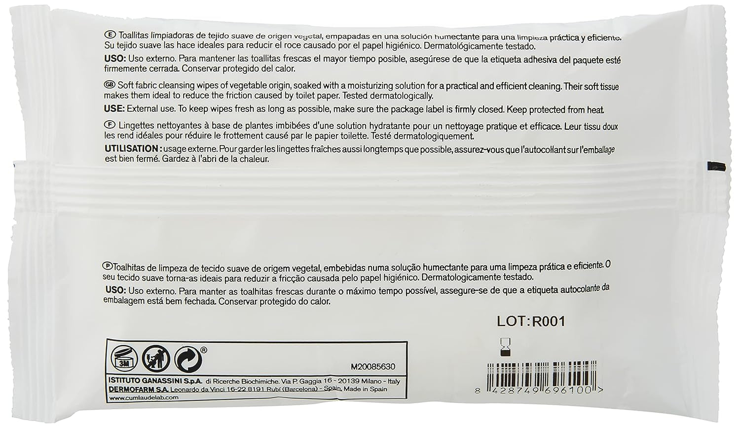 Lab - Perianale doekjes, Natte reinigingsdoekjes voor perianale hygiëne, Provitamine B5, hydraterend, hypoallergeen, parabenen- en alcoholvrij, dermatologisch getest - 15 stuks