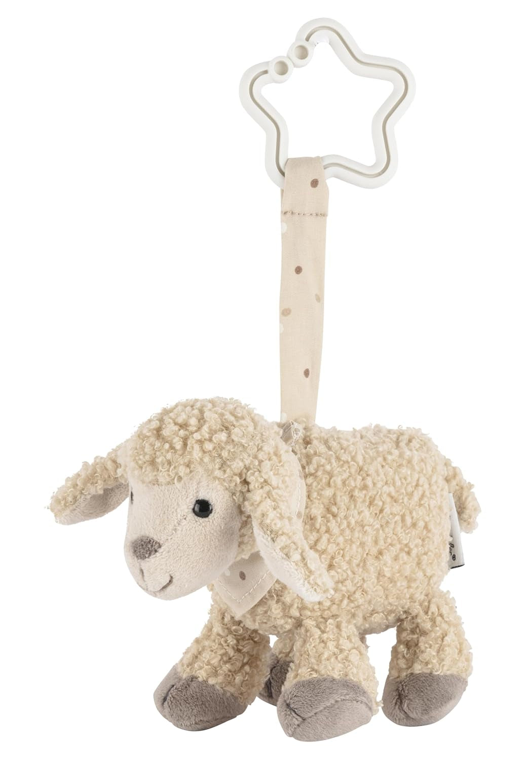Sterntaler Flocke Schapenspeelgoedhanger - Kinderwagenspeelgoed van zachte stof - Hangend speelgoed voor baby's - Zandkleur Stervorm Ophanging Speelbooghanger Bebe Toys Naty Shop Standaardtitel