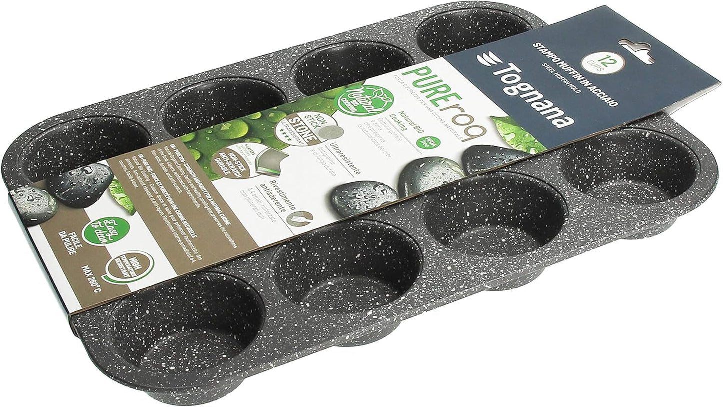 Pure Roq Muffinform Für 12 Muffins, Aluminium, Schwarz Vormen en bakplaten Naty Shop