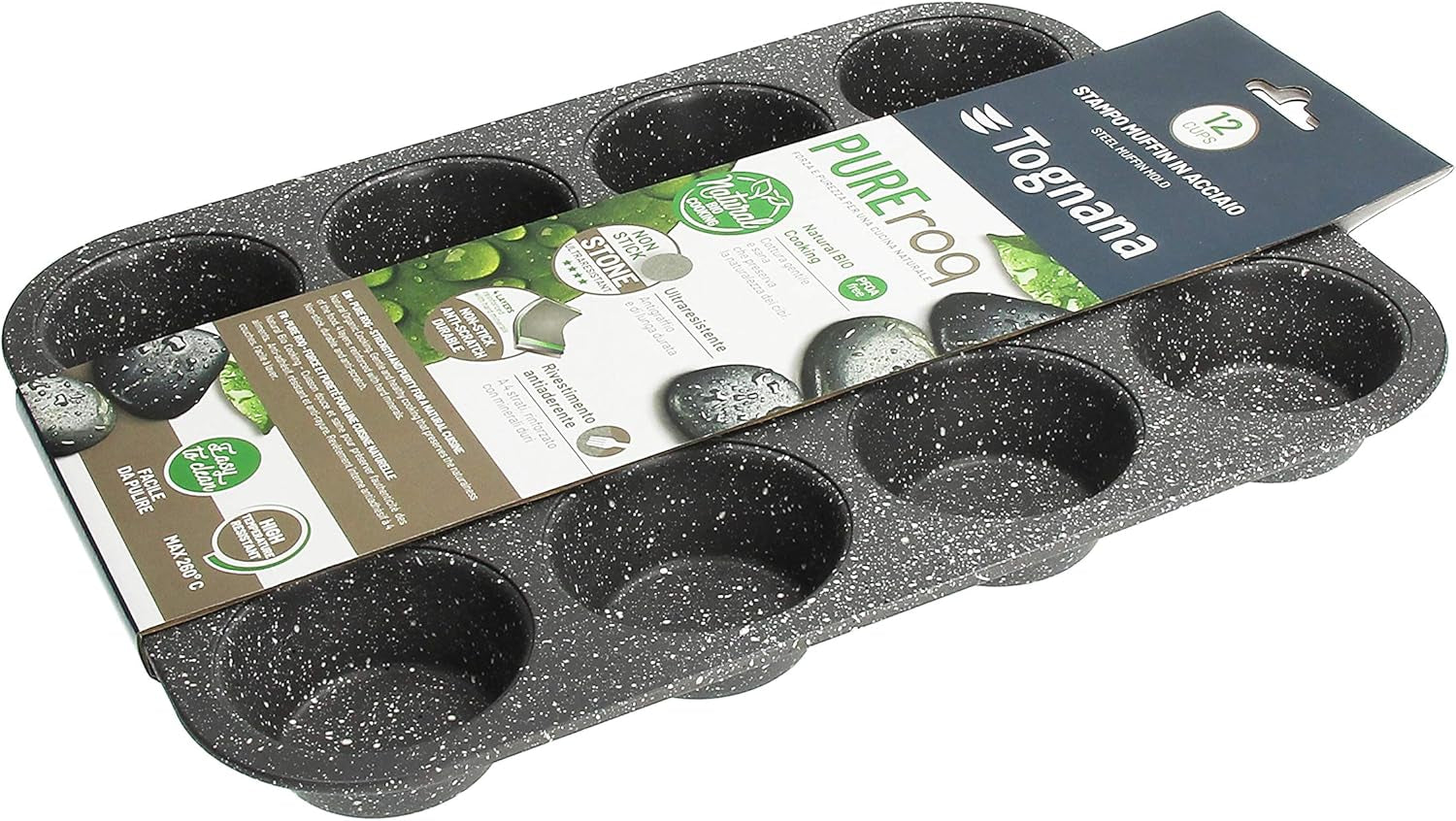 Pure Roq Muffinform Für 12 Muffins, Aluminium, Schwarz Vormen en bakplaten Naty Shop