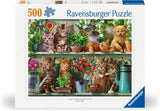 Ravensburger Puzzel 12000205 - Katzen Im Regal - Legpuzzel van 500 stukjes voor volwassenen en kinderen vanaf 10 jaar, dierenpuzzel met kattenmotief Puzzel Naty Shop