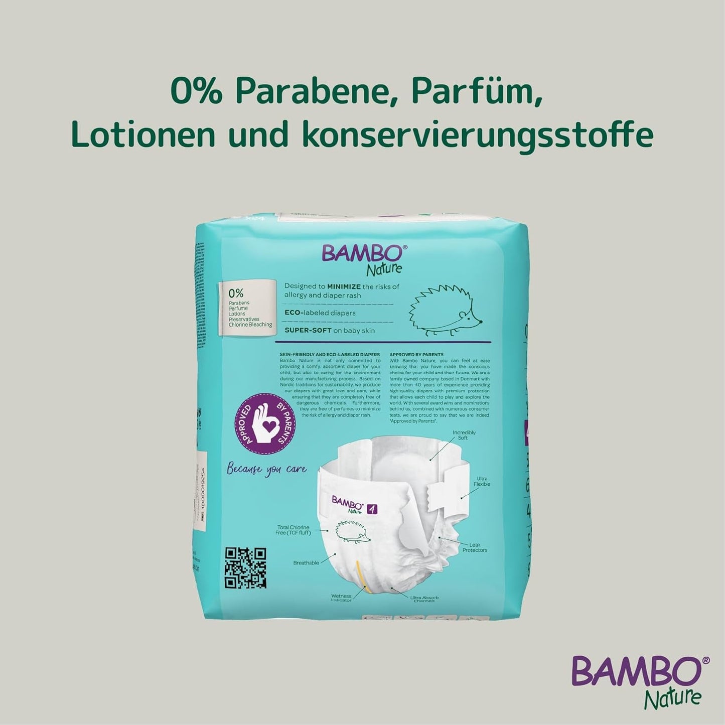 Bambo Nature Luiers voor baby's, maat 4 (7-14 kg), 144 stuks, maanddoos | Premium luiers met verbeterde lekbescherming | Ultiem comfort en vrijheid voor actieve kinderen | Dermatologisch geteste luiers